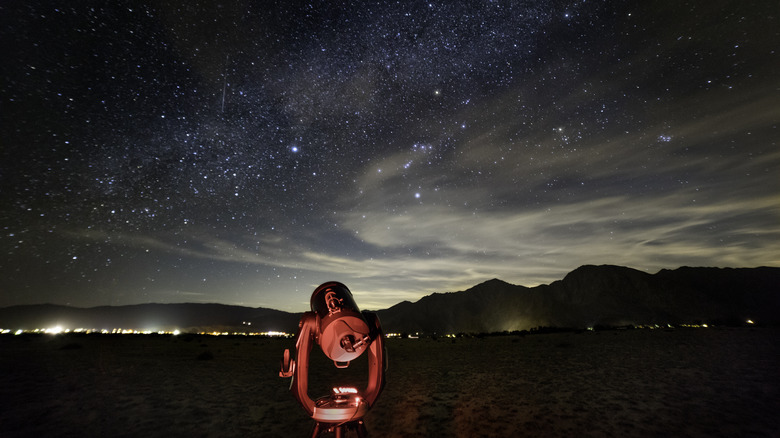 Telescope pointed up at stars