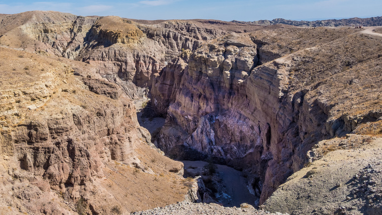 Painted Canyon seen from the top of the trail