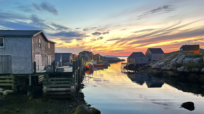 Stilted houses on the rocky shores of Peggy's Cove