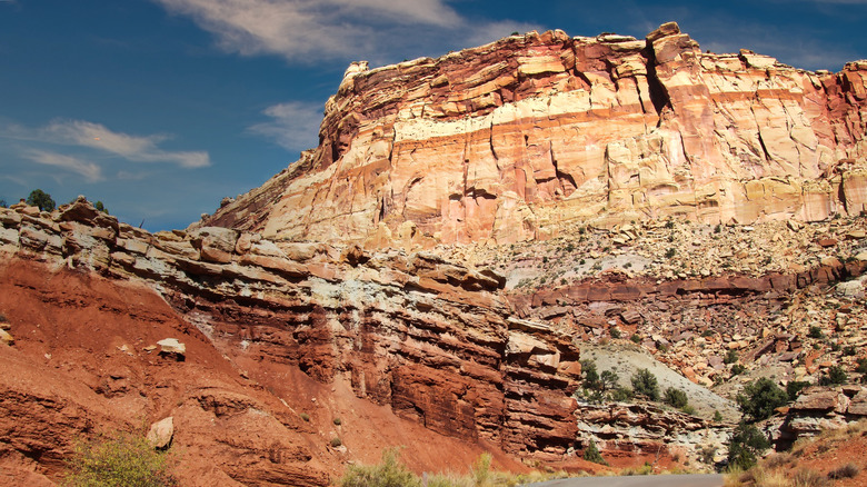 Cliffs in Waterpocket Fold at Capitol Reef