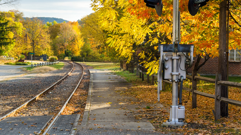 Fall foliage in historic Connecticut town