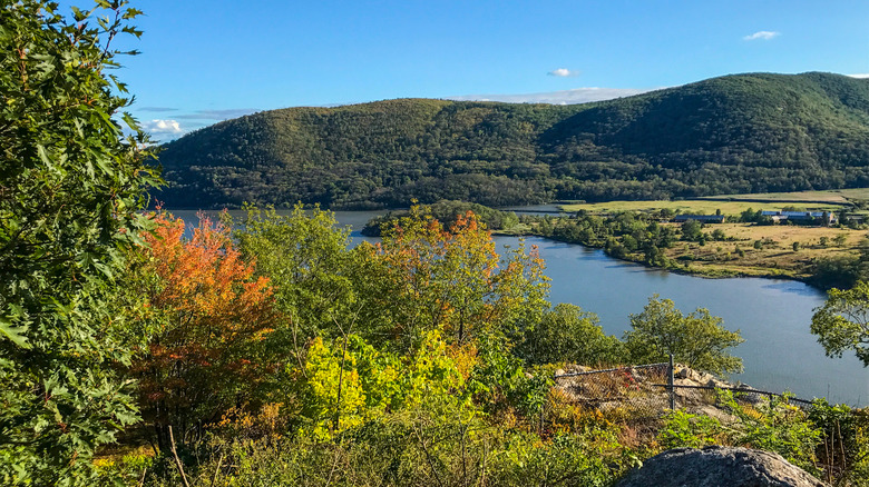 View of lake Waramaug State Park in Litchfield Hills