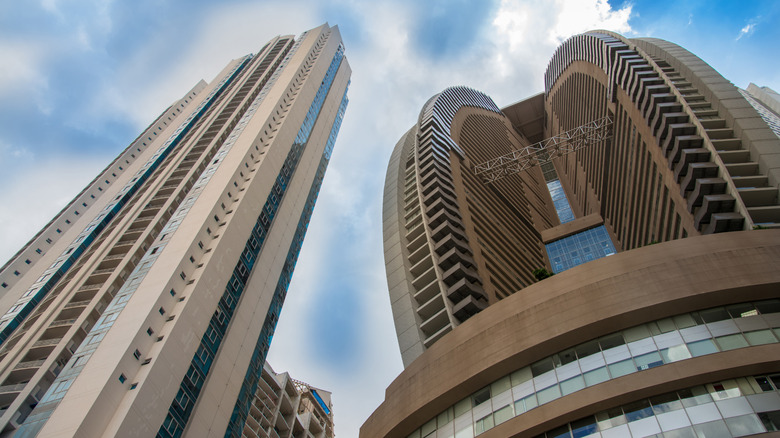 Looking up at JW Marriott Panama