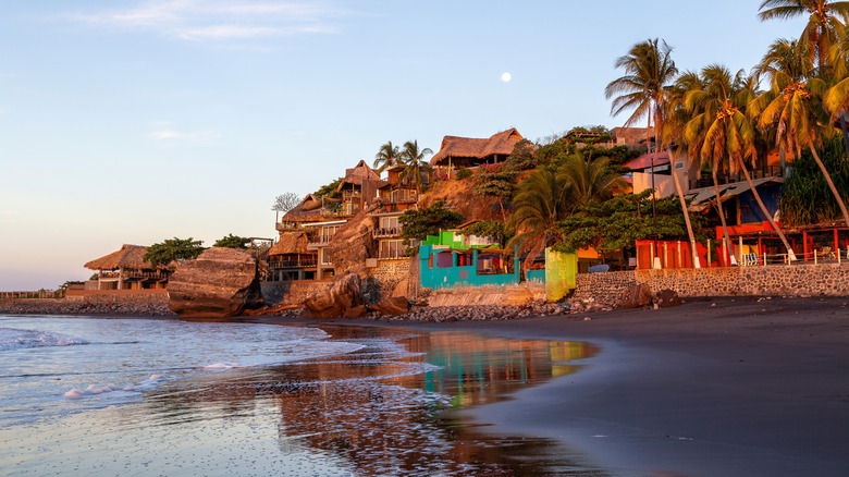 Surf town in El Salvador, Pacific coast