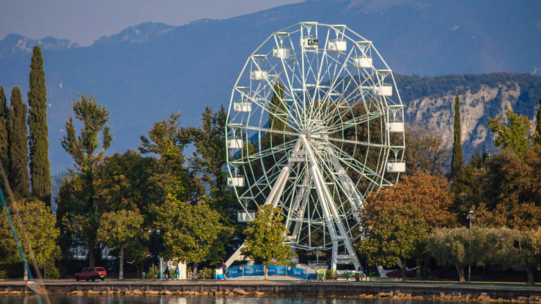 A Ferris wheel near Punta Cornicello in Bardolino, Lake Garda, Italy