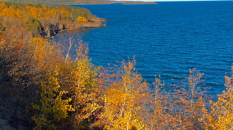 Superior lakeshore in fall near Duluth