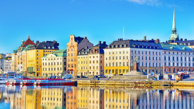 Historic buildings on Stockholm harbor