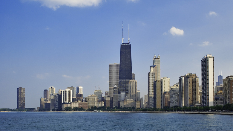 John Hancock Building and Chicago skyline from Lake Michigan