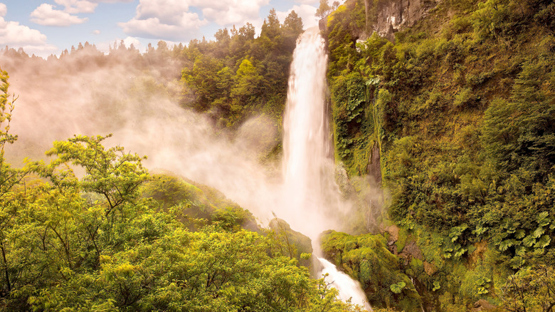 El Salto de Leon waterfall, near Pucon, Chile