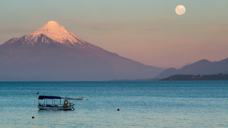 The view of Osorno Volcano and Lake Llanquihue in Chile's Lake District