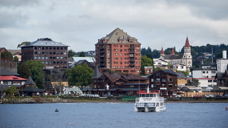 Downtown Puerto Varas, Chile, as seen from the lake