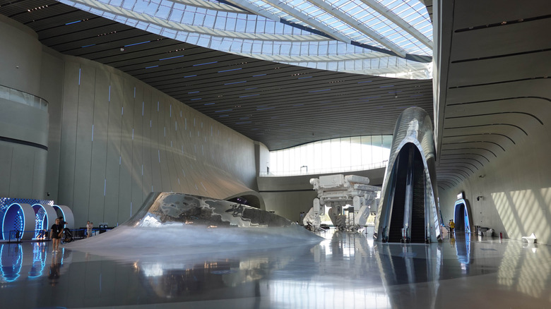 The futuristic interior and exhibits of China's science fiction museum