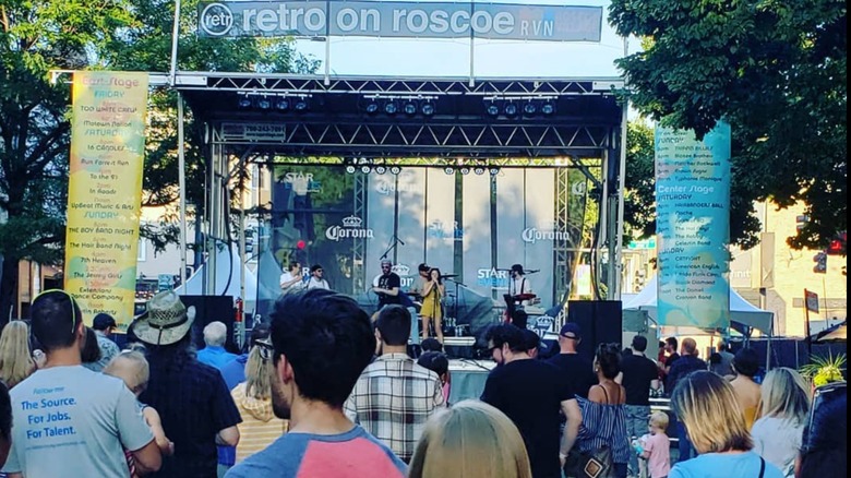 View of one of the stages of Retro on Roscoe in the Roscoe Village neighborhood of Chicago IL