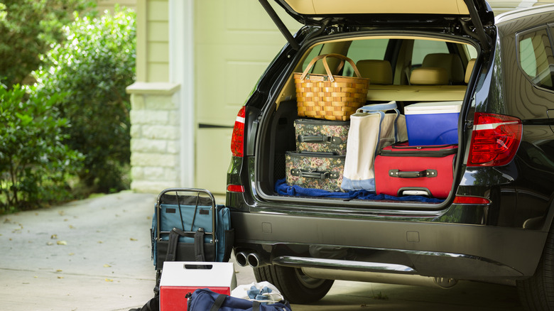 A packed car