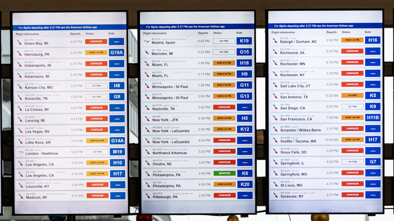 american airlines information board