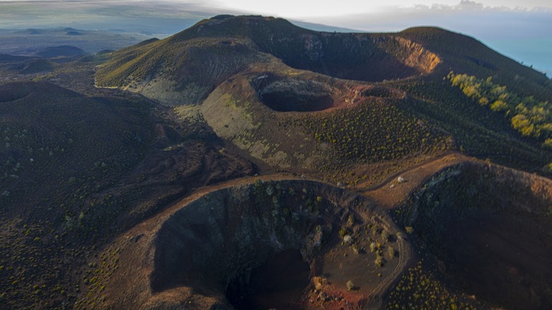 Aerial view of Hualalai volcano in Kona, Big Island, Hawaii