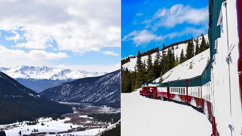 Mountain views during the day from the Leadville Railroad