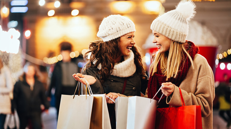 Women shopping during Christmas