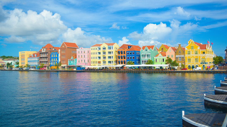 Colorful buildings of Willemstad line the waters of St. Anna Bay in Curaçao