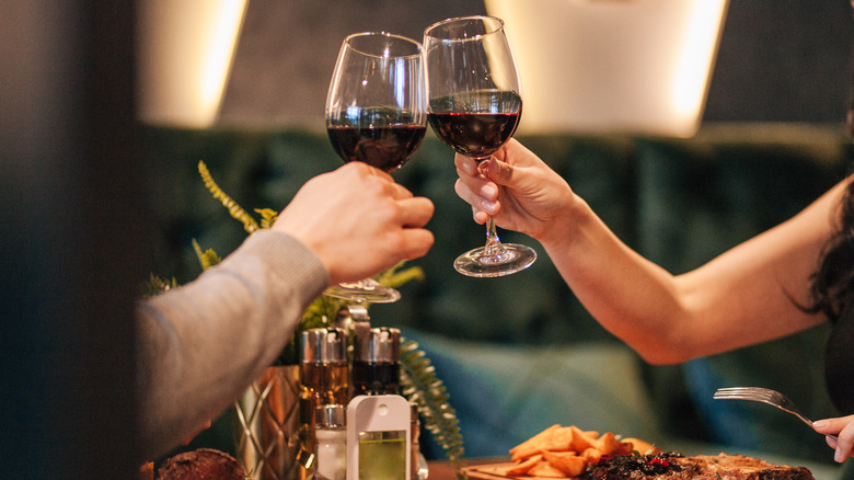 couple enjoying romantic dinner