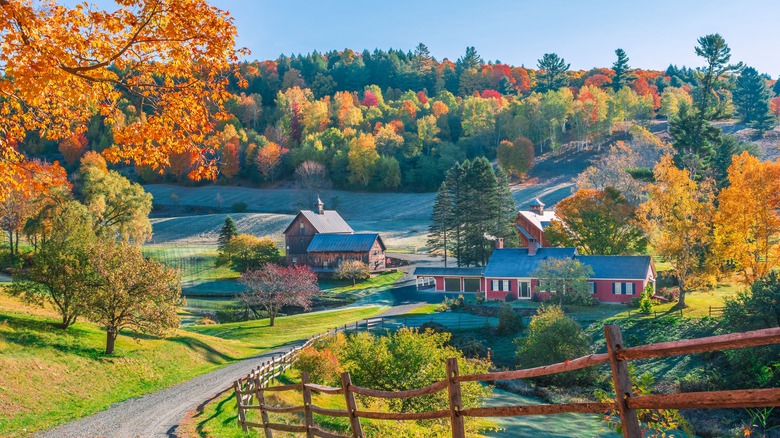 Woodstock Vermont fall scene