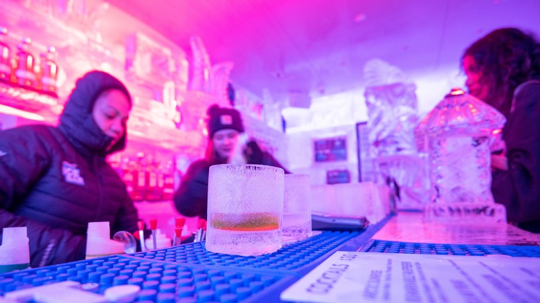 Inside the Minus 5 ice bar in Las Vegas, NV