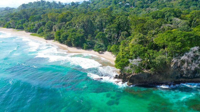 Ariel view of Costa Rica's Caribbean coast