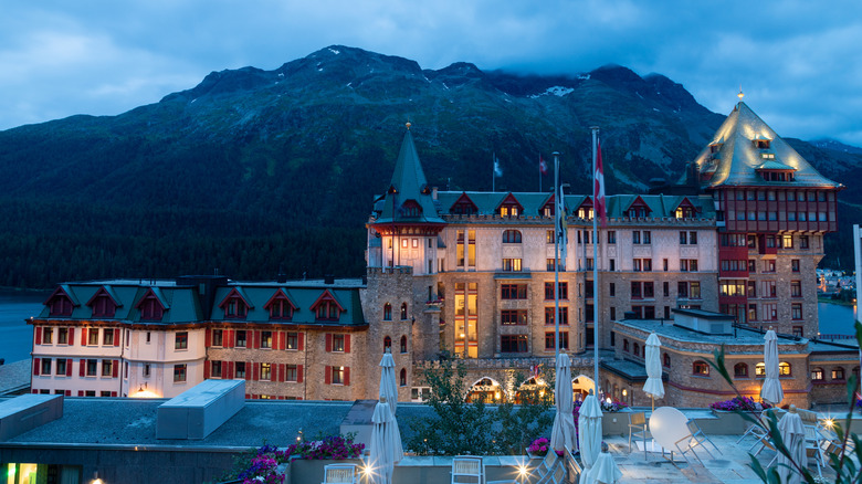 Badrutt's Palace Hotel in evening