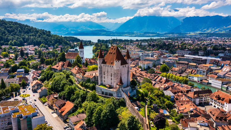 Thun with lake in background