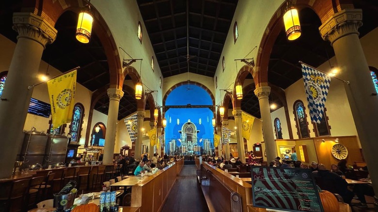 The interior of The Church Brew Works