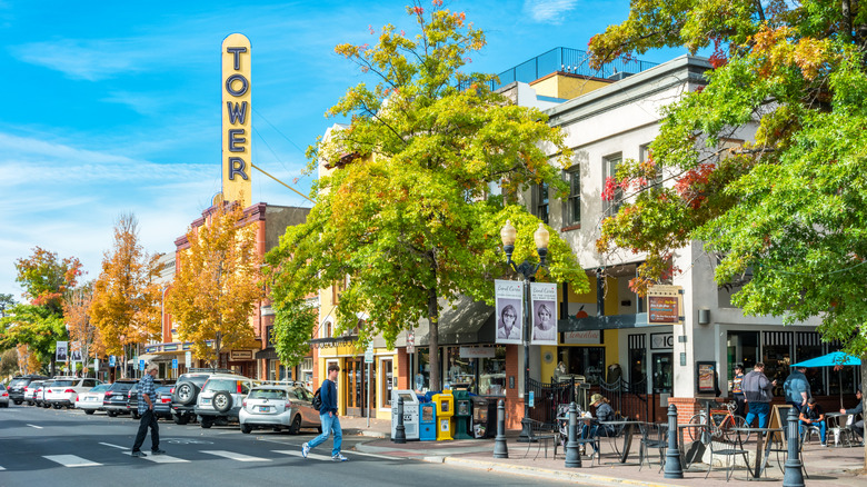 People walking in downtown Bend, Oregon