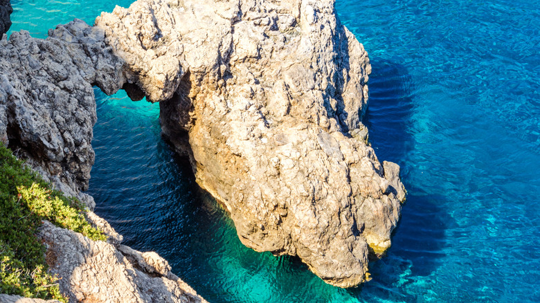 Rock arch at Agiofarago Beach on Crete