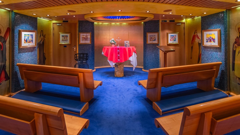 A chapel on a cruise ship