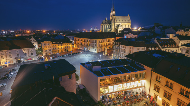 Old town of Brno at night