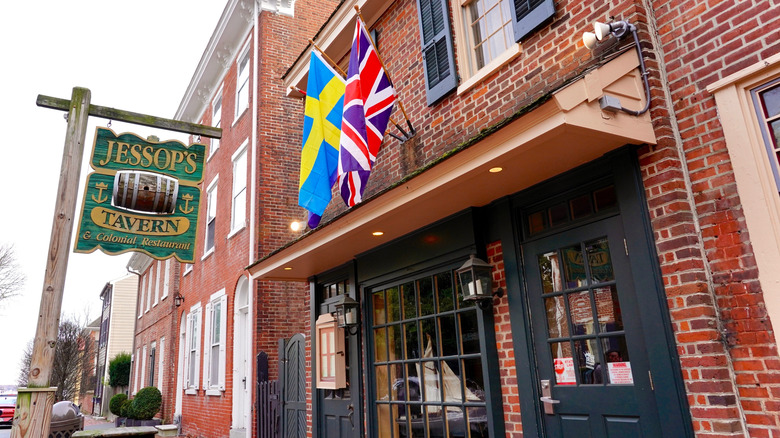 Jessop's Tavern New Castle Delaware pub restaurant flags historic