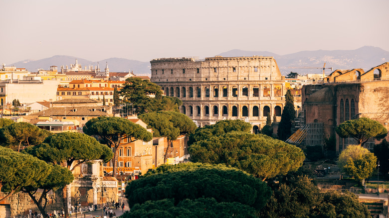 A view of the Colosseum in Rome, Italy