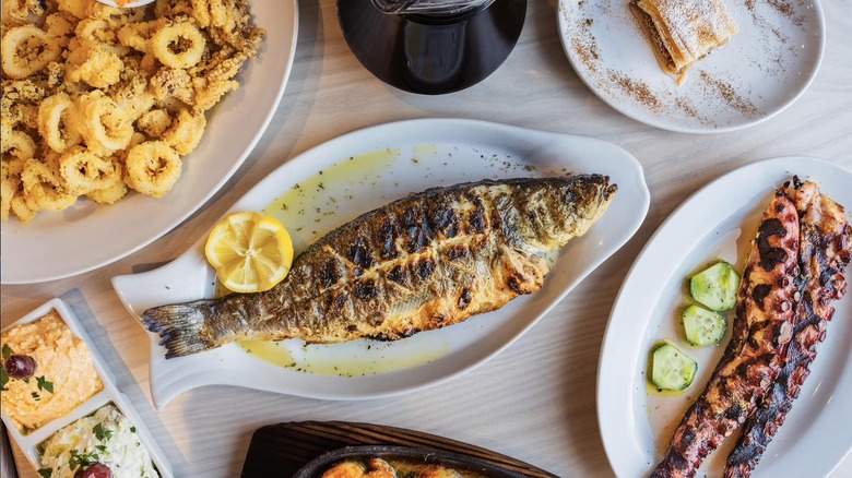 Fish dishes at Taverna Kyclades