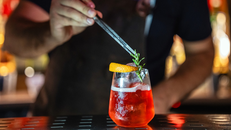 Bartender preparing cocktail