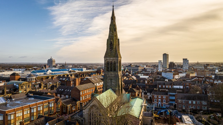 Aerial view of Leicester Cathedral