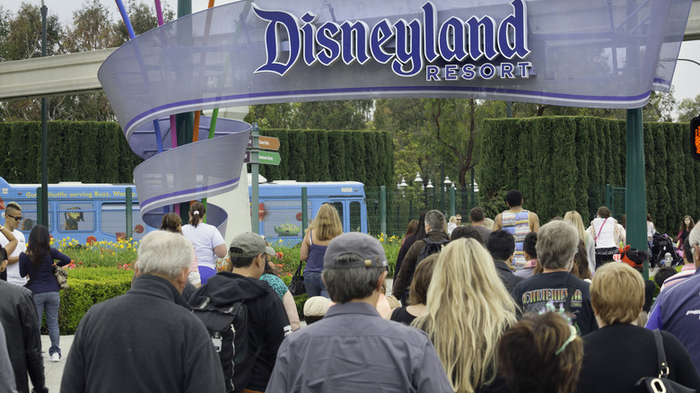 People entering Disneyland in California