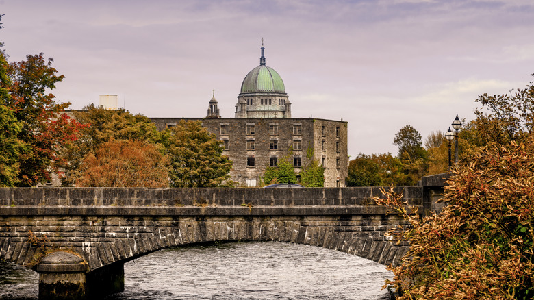 Bridge over River Corrib and Galway Cathedral