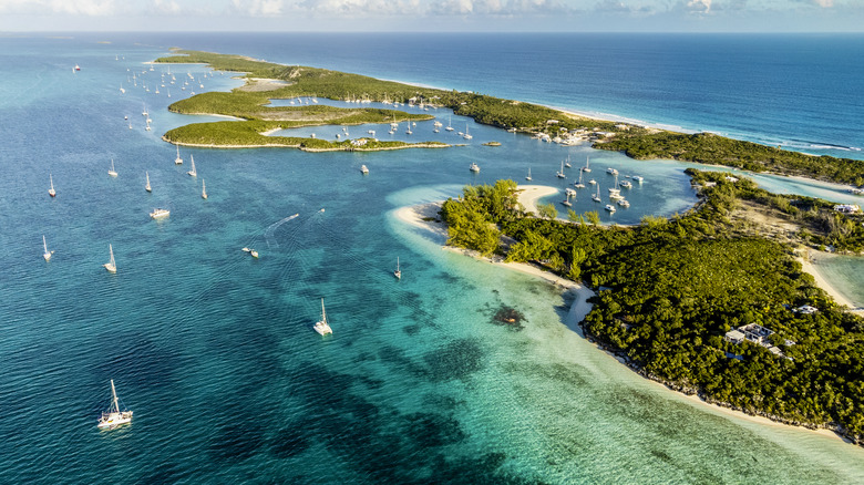 Ariel view of Bahamian island