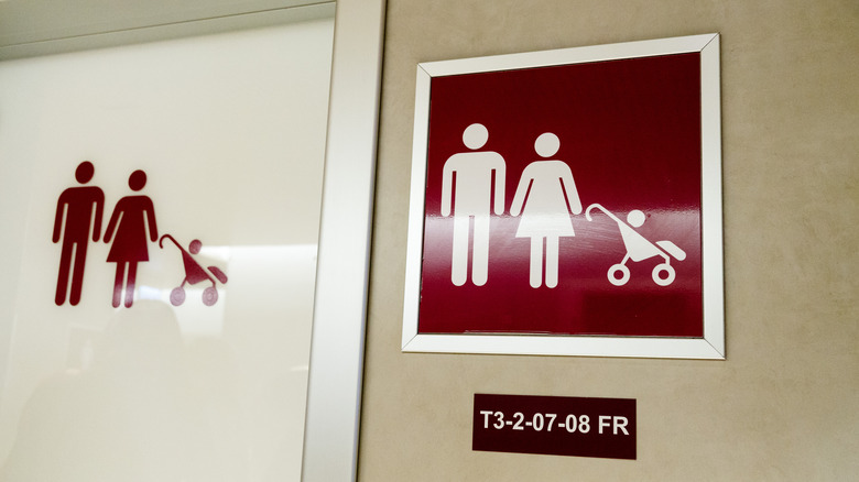 Public bathroom sign in Rome