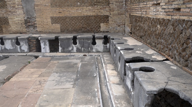 Ancient Roman Empire toilet seats