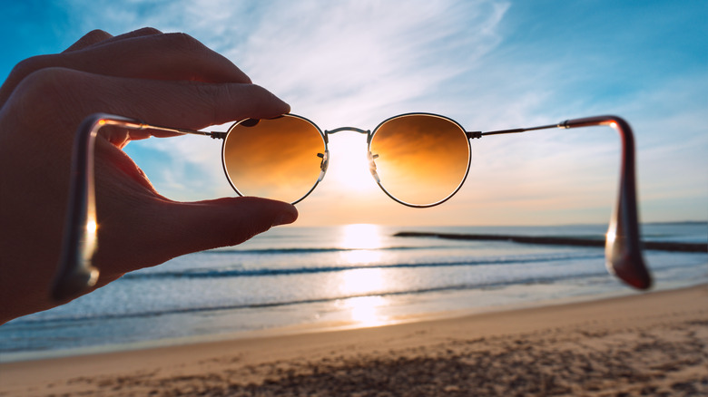 Sunglasses at beach 