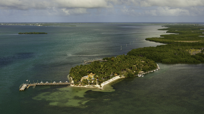 Aerial view of Little Palm Island resort