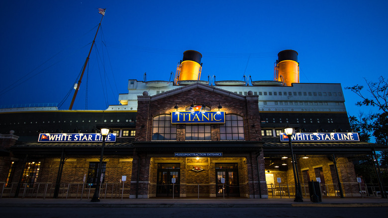 Titanic Museum Attraction at night