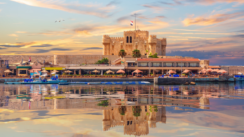 The shorefront citadel of Sultan Mamluke in Alexandria, Egypt