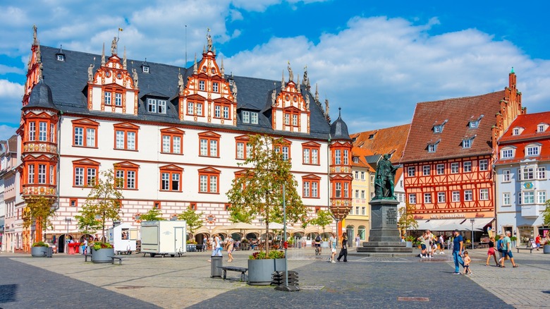 Central Market Square in the middle of Coburg, Germany