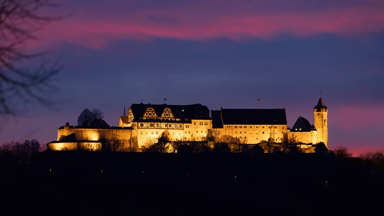 The Veste Coburg at night outside of Coburg, Germany